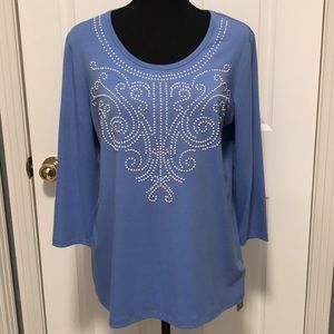Laura Ashley beaded top. M. NWT